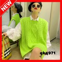 qkq971 AutumnWinter Sweater Female Loose Student Vest Sleeveless Solid Large Outwear Knit