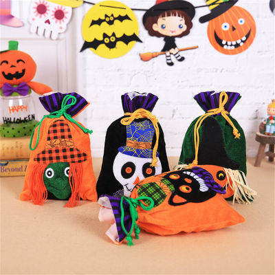 Halloween Party Favor Bag Trick Or Treat Bag Drawstring Pouch Children Festival Pumpkin Bag Halloween Candy Bag