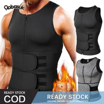 Men Body Shaper Waist Trainer Sauna Suit Sweat Vest Slimming