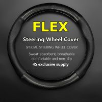 dvvbgfrdt Car PUleather For Ford FLEX Steering Wheel Cover Genuine Leather Carbon Fiber 2009 2010 2011 2012 2013 2014