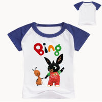 BING เสื้อยืดกระต่ายสำหรับเด็กผู้ชายเสื้อเสื้อแขนสั้นสำหรับเด็กหญิงเด็กๆลำลองใหม่2021แฟชั่นเด็กแขนแขนสั้นคอกลมเสื้อยืดลำลองฤดูร้อน