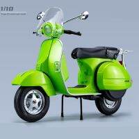 1/10 Vespa 125อัลลอยด์โมเดลรถจักรยานยนต์ของเล่นรถจักรยานยนต์คลาสสิกโลหะแบบจำลองของขวัญสำหรับเด็กเสียงและไฟ