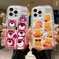 เคสด้านหลังแบบนิ่มสำหรับ Y17 VIVO Y11 Y12 Y15 Y12i VIVO 1901 VIVO 1902 1904 VIVO 1906 VIVO 1915การ์ตูนน่ารักสตรอเบอร์รี่หมีเคสโทรศัพท์โปร่งใสป้องกันแรงกระเทือน