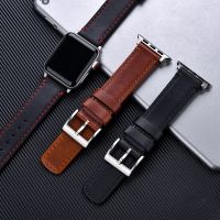 Calfskin Leather Watch Strap For Apple Watch Band 44mm ​38mm 42mm 49mm apple watch ultra bands Wristband Leather iwatch Bracelet