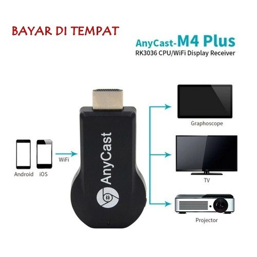 Paradis rækkevidde Mælkehvid Promo Anycast Dongle Wifi Kabel HDMI HP Proyektor Projektor Infokus TV  Android Anycast M4 Plus DLNA Airplay WiFi Display Miracast TV Dongle HDMI  Multi-display Receiver AirMirror Mini Android TV Youtube Flim Video
