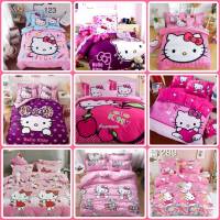 ( 10 ลาย) ชุดผ้าปูที่นอนครบชุด 6 ชิ้น มีผ้านวม ขนาด 3.5 / 5 /6 ฟุต ลายคิตตี้ Hello kitty ลายการ์ตูน ผ้าปูที่นอน+ผ้านวม+ ปลอกหมอน เก็เงินปลายทาง