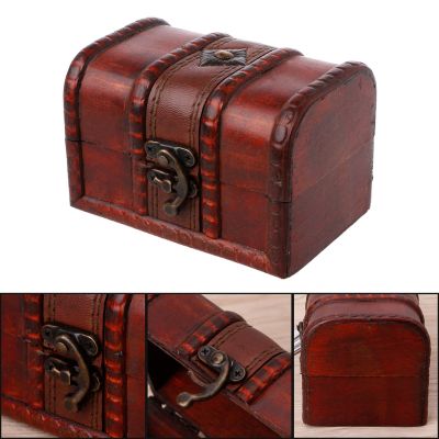 European Vintage Handmade Wooden Storage Box Decorative Trinket Case Jewelry Organize