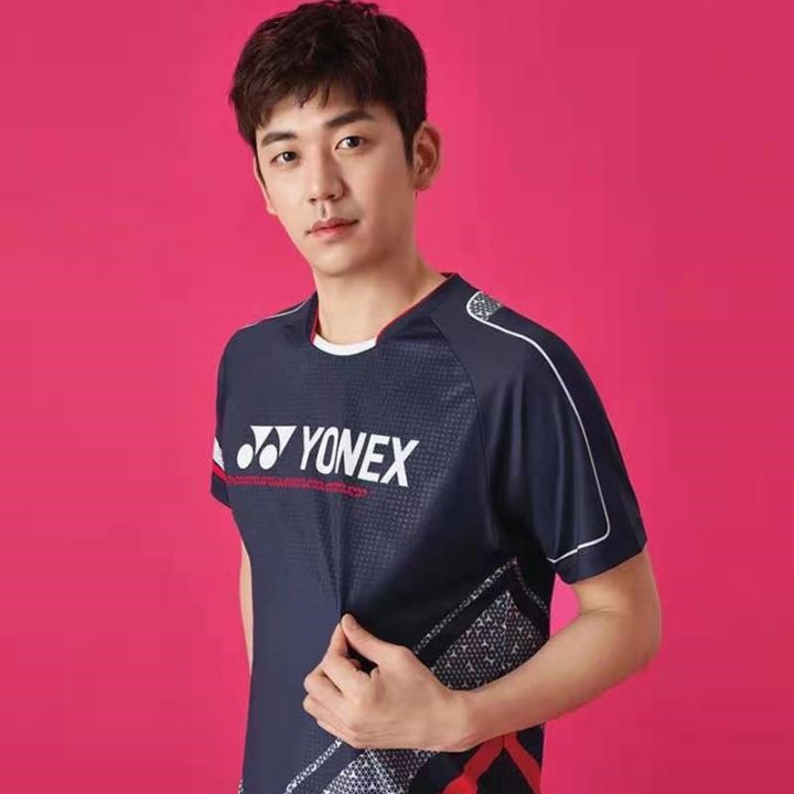 yonex-ชุดทีมฝึกเสื้อแขนยาวกีฬาเทนนิสแขนสั้นแห้งเร็วสำหรับผู้หญิงชุดกีฬาแบดมินตันใหม่