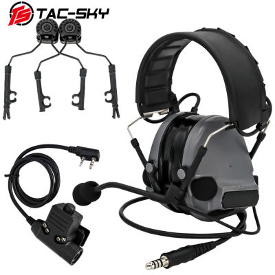 TS TAC-SKY COMTAC III เสียงยกเลิกการถ่ายภาพหูฟังยุทธวิธีหูฟังป้องกันการได้ยิน ARC หมวกกันน็อคเมา U94ปตท.