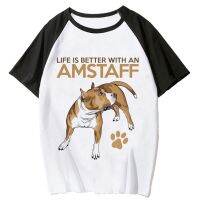 Amstaff เสื้อยืดการ์ตูนผู้หญิง,เสื้อยืดฮาราจูกุฤดูร้อนเสื้อจากญี่ปุ่นเด็กผู้หญิง