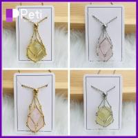 PETI JEWELLERY ทองแดงทองแดง สร้อยคอกรงยึดคริสตัล สีเงินสี สามารถเปลี่ยนได้ สร้อยคอโซ่โซ่ การออกแบบใหม่ อุปกรณ์เสริมสร้อยคอ สร้อยคอตาข่ายโลหะคริสตัล ผู้หญิงผู้ชาย