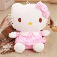 Sanrio ชุดเดรสสีชมพูหมอนตุ๊กตาหนานุ่มลาย Hello Kitty,ตุ๊กตายัดไส้ของเล่นอะนิเมะน่ารักแมวสำหรับของขวัญวันเกิดเด็กหญิงเด็ก