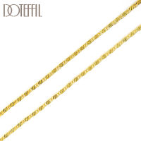 DOTEFFIL 925 Sterling Silver 1618202224262830 Inch 18K Gold Basic Chain Necklace For Women Man Fashion Wedding Jewelry