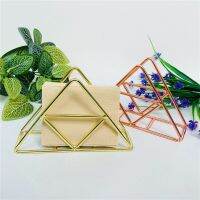 Napkin Holder Metal Triangle Paper Stand Tissue Dispenser Luxury Retro Rose Gold Table Decoration Freestanding Home Decor