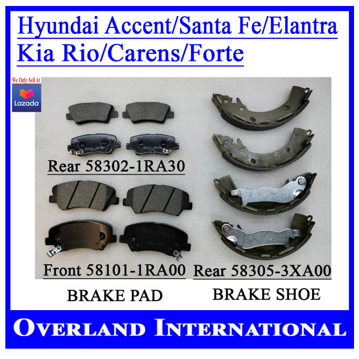 BRAKE PAD SET FRONT 58101-1RA00 / BRAKE PAD SET REAR 58302-1RA30 ...