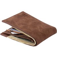 Fashion PU Leather Mens Wallet With Coin Bag Zipper Small Money Purses Dollar Slim Purse New Design Money Wallet