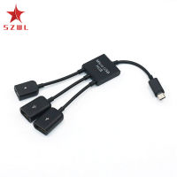 SZWL สายชาร์จไมโคร USB OTG แบบ3 In 1,สายอะแดปเตอร์ชนิดไมโคร USB ตัวผู้เป็นตัวเมียแปลงแป้นพิมพ์เมาส์เล่นเกม