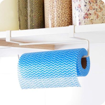 Iron Kitchen Tissue Holder Hanging Bathroom Toilet Roll Paper Holder Towel Rack Kitchen Cabinet Door Hook Holder hanging rack Bathroom Counter Storage