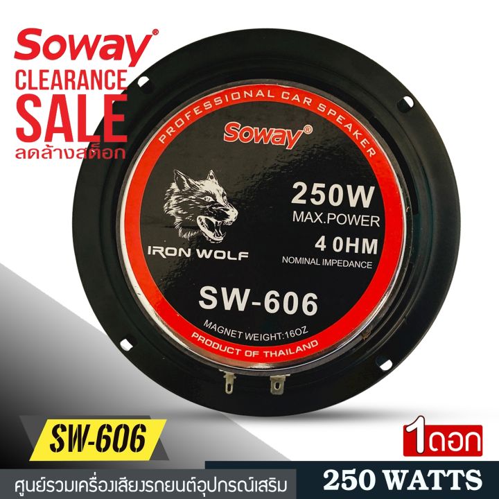 ลำโพงเสียงกลาง-6นิ้ว-soway-รุ่นsw-606-เฟสปลั๊ก-เสียงดี-ราคาถูก-กำลังขับ-250w-ใส่ได้ทั้งลำโพงบ้านและรถยนต์-ดอกลำโพงติดรถ-เครื่องเสียงติดรถ