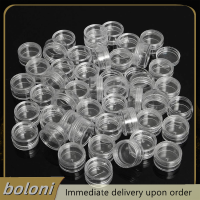 ? boloni 50PC Clear Cream Jar ขวดเครื่องสำอางขนาดเล็กภาชนะโปร่งใสหม้อสำหรับเล็บ