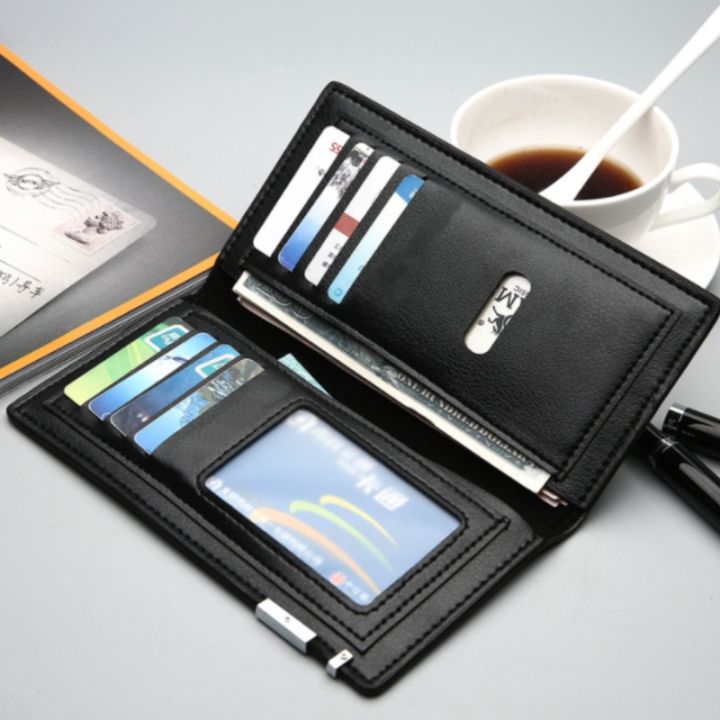 long-mens-purse-pu-money-clip-black-brown-leather-bag-multi-slot-card-bag-business-travel-supplies