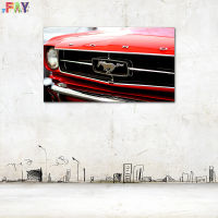 FAY-Mustang รถกล้ามเนื้อคลาสสิกภาพศิลปะพิมพ์บนผนังโปสเตอร์ผ้าใบพิมพ์ลายผ้าใบวาดภาพสำหรับการตกแต่งห้องนั่งเล่นในบ้าน