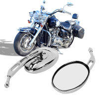 2pcs 10mm รถจักรยานยนต์ด้านหลังกระจกมองข้างซ้ายขวา CLEAR Vision Universal Chrome สำหรับ Suzuki