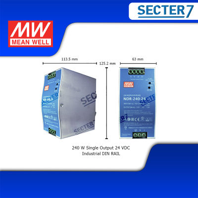 MEAN WELL NDR-240W Industrial DIN rail power  supply