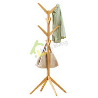 Coat rack ราวไม้ ราวแขวนเสื้อผ้า ราวแขวนเสื้อ เสาแขวนหมวก เสาแขวนกระเป๋า ที่แขวนเสื้อผ้า ราวแขวนผ้า เสาไม้แขวนเอนกประสงค์ มี 3 สีให้เลือก