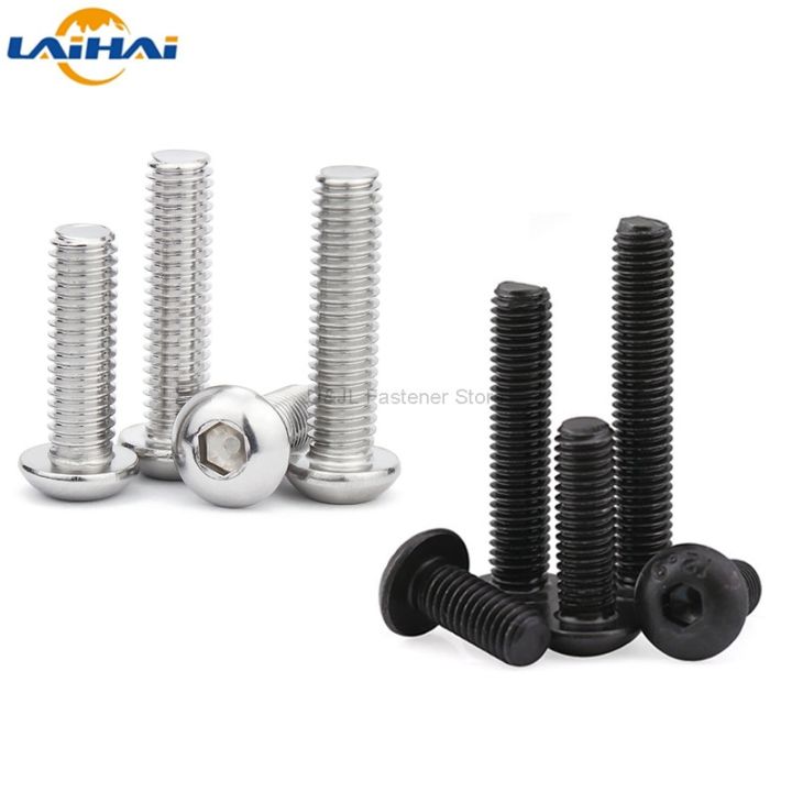 5-10-50-m1-6-m2-m2-5-m3-m4-m5-m6-m8-304-stainless-steel-black-grade-10-9-iso7380-hexagon-hex-socket-head-button-allen-bolt-screw-nails-screws-fasten