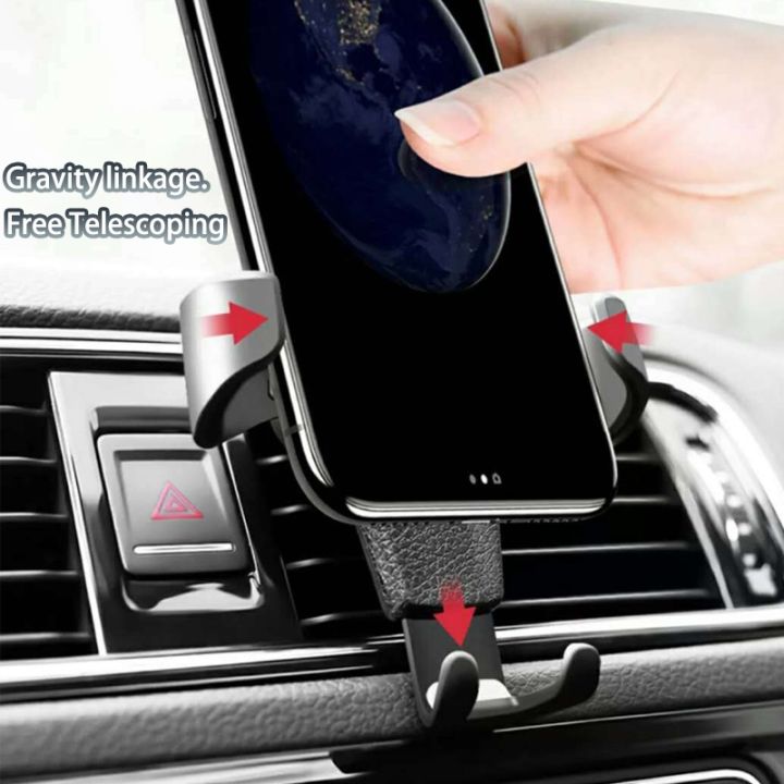 ตัวยึดโทรศัพท์มือถือที่ยึดโทรศัพท์ในรถอัตโนมัติ-ตัวขยายแรงโน้มถ่วงพอร์ตระบายอากาศ-gps-รองรับ-iphone-สำหรับ-samsung