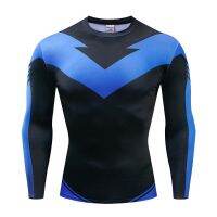 【ร้อน】แขนยาว Nightwing 3D พิมพ์เสื้อยืดผู้ชายเสื้อบีบอัด2022ตัวละครการ์ตูนท็อปส์สำหรับชายเครื่องแต่งกายคอสเพลย์เสื้อผ้า