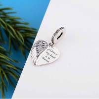 Fit Original Charm celet 925 Silver Angel Wing A Piece of My Heart is In Heaven Bead For Making Women Women Family Berloque