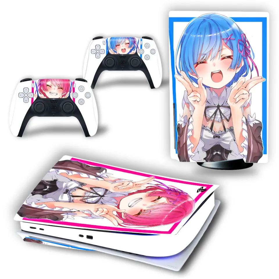 Anime Blue Haired Girl PS5 Skins | PS5 & PS5 Digital | Gizmo Trims