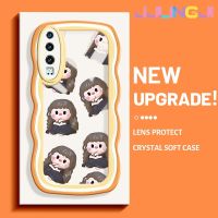 Jjlingji เคสสำหรับ Huawei P30 P30 Pro P30 Lite เคสตลกแฟชั่นเด็กผู้หญิงดีไซน์ใหม่สีครีมขอบคลื่นปลอกโปร่งใสลายกล้องถ่ายรูปเคสมือถือนุ่มเรียบง่ายปลอกป้องกันอ่อนโยน