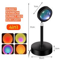 sunset lamp Rainbow Sunset Red Projector light Rainbow Atmosphere Led Light decoration table lamp for Bedroom Background Wall