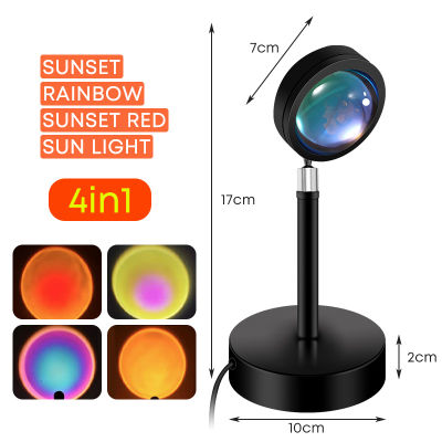 Sunset Projection Lamp Atmosphere Rainbow Lamp room decoration for Home Bedroom Bar Coffee Store Background Wall Fantasy light