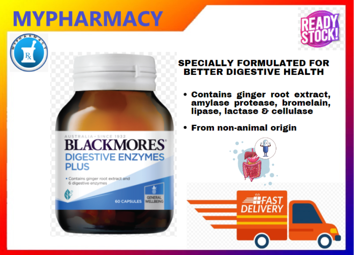 BLACKMORES DIGESTIVE ENZYMES PLUS 60'S [EXP17..03.2023] Lazada