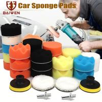 31Pcs Car Polishing Clean Sponge Pad Kit 3 Inch Foam Pad Buffer Kit Polishing Machine Drill Wax Pads for Auto Removes Scratches