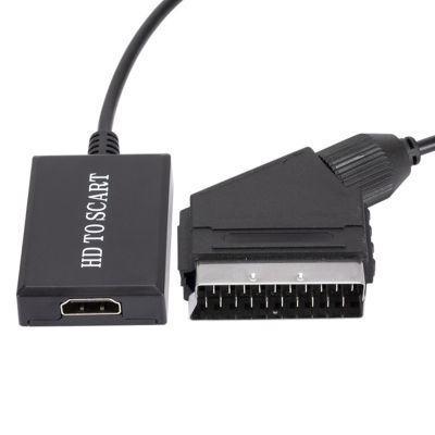 แบบพกพาที่รองรับ HDMI เพื่อแปลง Scart 720P 1080P อะแดปเตอร์เสียงวิดีโอ