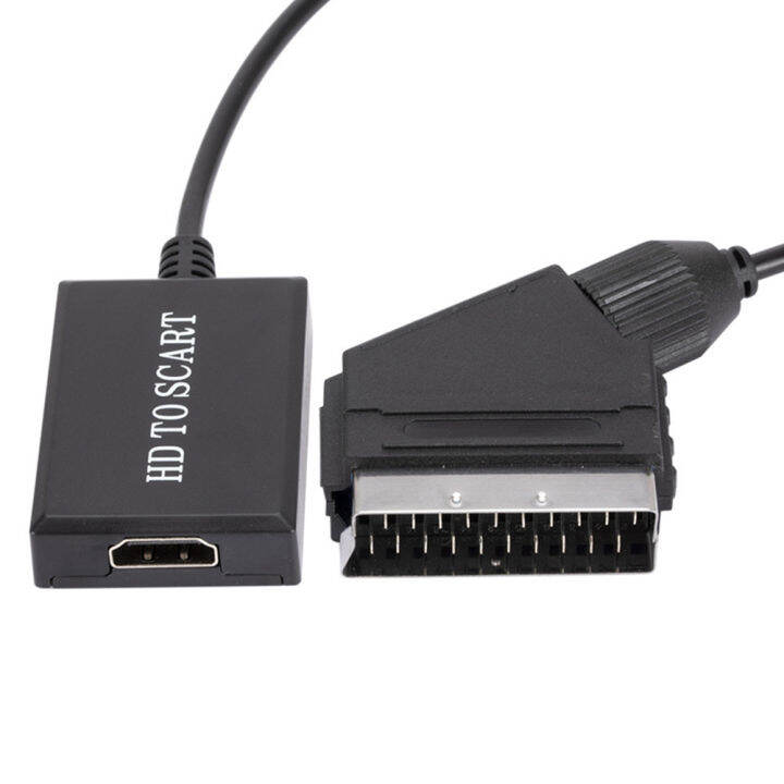 แบบพกพาที่รองรับ-hdmi-เพื่อแปลง-scart-720p-1080p-อะแดปเตอร์เสียงวิดีโอ