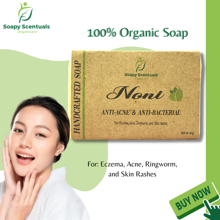 Soapy Scentuals NONI 100 Organic Soap AntiAcne, AntiAging, Anti