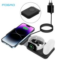 ♛◙ 3 in 1 Magnetic Wireless Charger Pad Stand for iPhone 14 13 12 11 Pro Max X 8 15W Charging Dock Station for Apple Watch Airpods