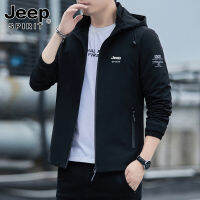 JEEP SPIRIT JACKET ผู้ชาย2023ฤดูใบไม้ผลิและฤดูใบไม้ร่วงเสื้อกีฬาลำลองผู้ชายวัยกลางคนหล่อผู้ชาย hooded JACKET