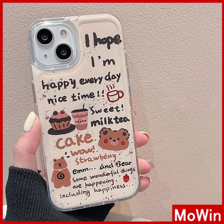 mowin-เข้ากันได้สำหรับ-เคสไอโฟน-เคสไอโฟน11-เคส-11เคสไอโฟนเคสใสเคส-นุ่มกันกระแทกปุ่มชุบไฟฟ้าน่ารักหมีกราฟฟิตีเข้ากันได้กับ-iphone-13