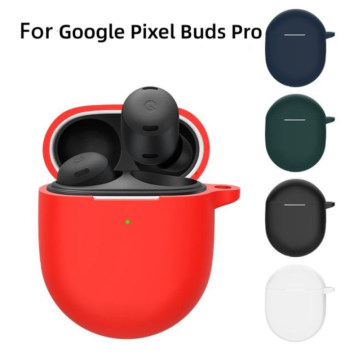เคส-silicone-case-for-googlepixel-buds-pro-bumper-casing-cover-with-lock-hook-keychain
