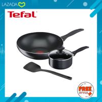 [ของแท้?รับประกันศูนย์ 2 ปี] Tefal เซ็ตเครื่องครัว Cook &amp; Clean 4 ชิ้น กระทะก้นลึก 28 ซม+หม้อด้ามฝาแก้ว 16 ซม รุ่น B225S404 กระทะ หม้อด้าม