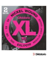 Daddario  EXL170TP สายกีตาร์เบส 4 สาย แบบนิกเกิล (แพ็คคู่) ของแท้ 100% (Light, 45-100) ** Made in USA **