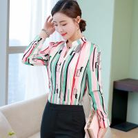 (Ready Stock) Women top blouse stripes casual shirt long-sleeved blouse korean kemeja wanita lengan panjang batik