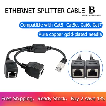 Dropship RJ45 Network 1 To 2 Port Ethernet Adapter Splitter; RJ45